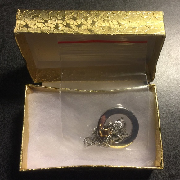 925 Sterling Silver Two Tone Necklace NWT - Picture 3 of 4